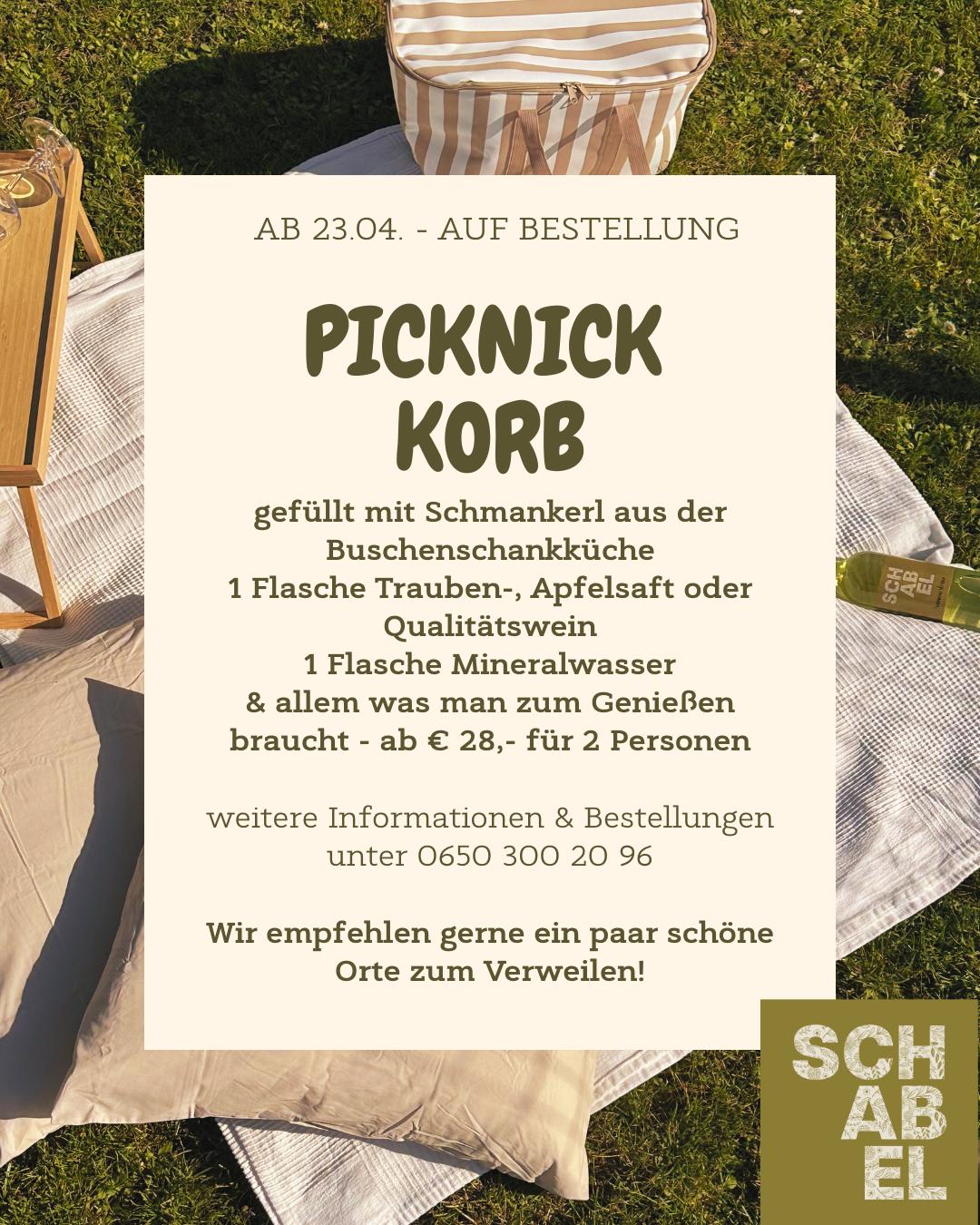 Picknick Korb der Buschenschank Schabel auf Bestellung
